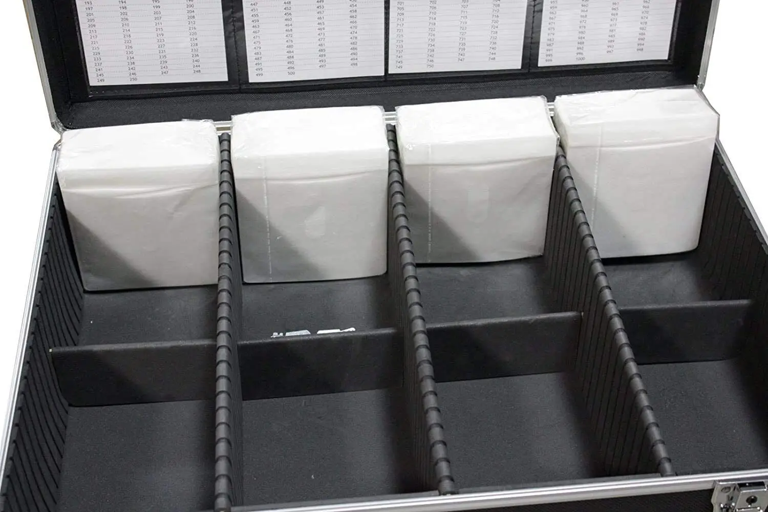 1000 CD DVD Schwarzes Aluminium Medien-Aufbewahrungsetui Ordnungsgerechter  Halter Box mit Hllen