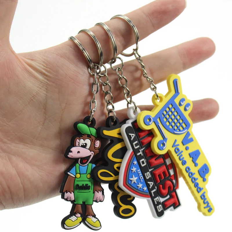 Customized Personalized Soft Pvc Decorative Keychain Custom Design Silicone Rubber Key Holder Bag Charms