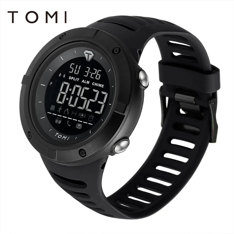 TOMI 1pc Boys Textured Khaki TPU Strap Sporty Round Dial Digital Watch For  Daily Life