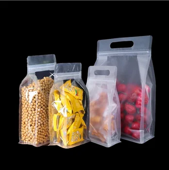 Custom Reclosable Ziplock Side Gusset Clear Snack Cashew Nuts Dried Food Grade Packing Bag With Logo