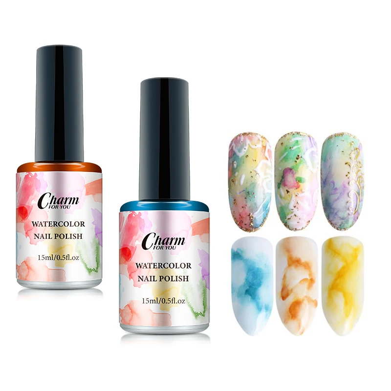 keusn watercolor ink liquid nail polish gel effect marble gradient manicure  women nail art - Walmart.com