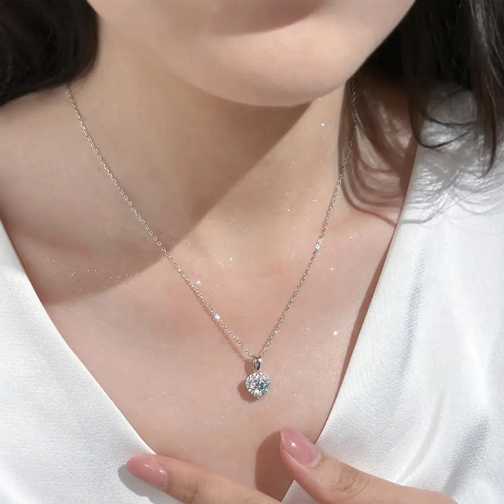 KAKODIY Heart Shape Pendant 925 Sterling Silver Women's Necklace Engagement Wedding Necklace Jewelry detail 4