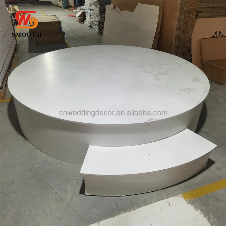SMOOTH Luxury Wedding Decoration Mirror Round Stage Platform Wedding Pvc  Stage Round Stair Acrylic Stage