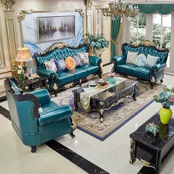 Classic Midcentury European Hot Sale Luxury Couch Genuine Leather