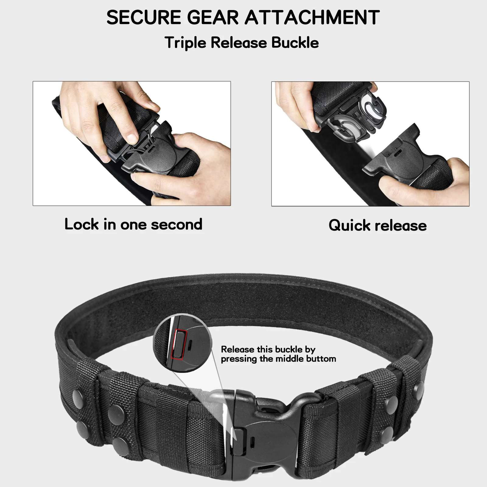Hoanan 2-Pack Tactical Nylon Belt – No-Metal, Adjustable Web Belt For Work & Outdoor (28-50 Waist)