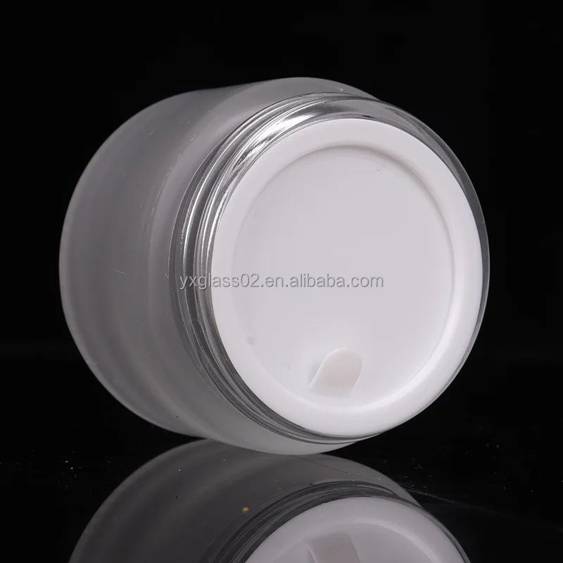 cream glass jar Hot sale Body scrub container cosmetic glass jars with water transfer printing skincare packaging glass bottle details