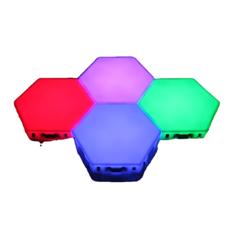 10pcs/Box RGB Hexagonal Honeycomb Creative DIY Splicing Modeling Modular Wall Mounted Magnetic Hand Touch Color Change LED Light