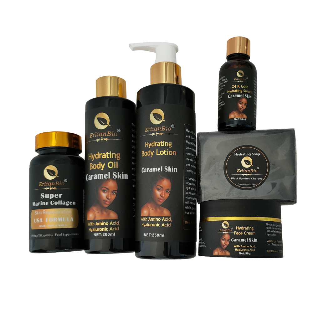 Caramel Exfoliate Skin Set Face Moisturizer Hydrating Exfoliating Body