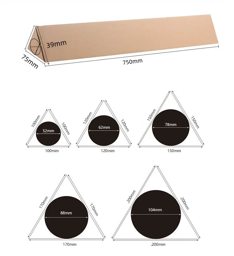 Triangular Shipping Corrugated Box Fishing Rod Paper Long Plant Shipping Box For Flower Paper