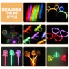 100 fluorescent sticks, 2 headbands, 2 butterflies, 2 balls, 4 c