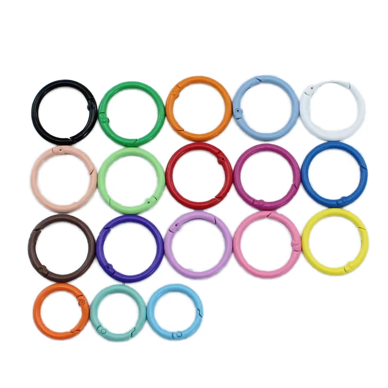 Handmade DIY Circle Snap Clip Hook O Ring Spring Gate Clasp Buckle Round Spring Carabiner for Keychain Handbag