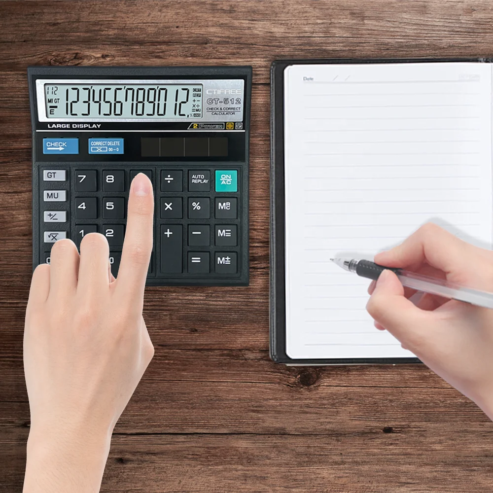 Electronic Calculator 512 Professional Custom Logo Store Solar Desktop 12 Digits Financial Calculadora Electronic Calculator