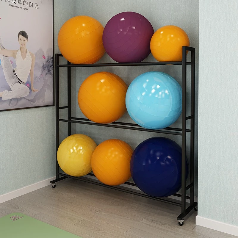 3 Layer Gym Equipment Exercise Ball Storage Rack - Space Saving Metal ...