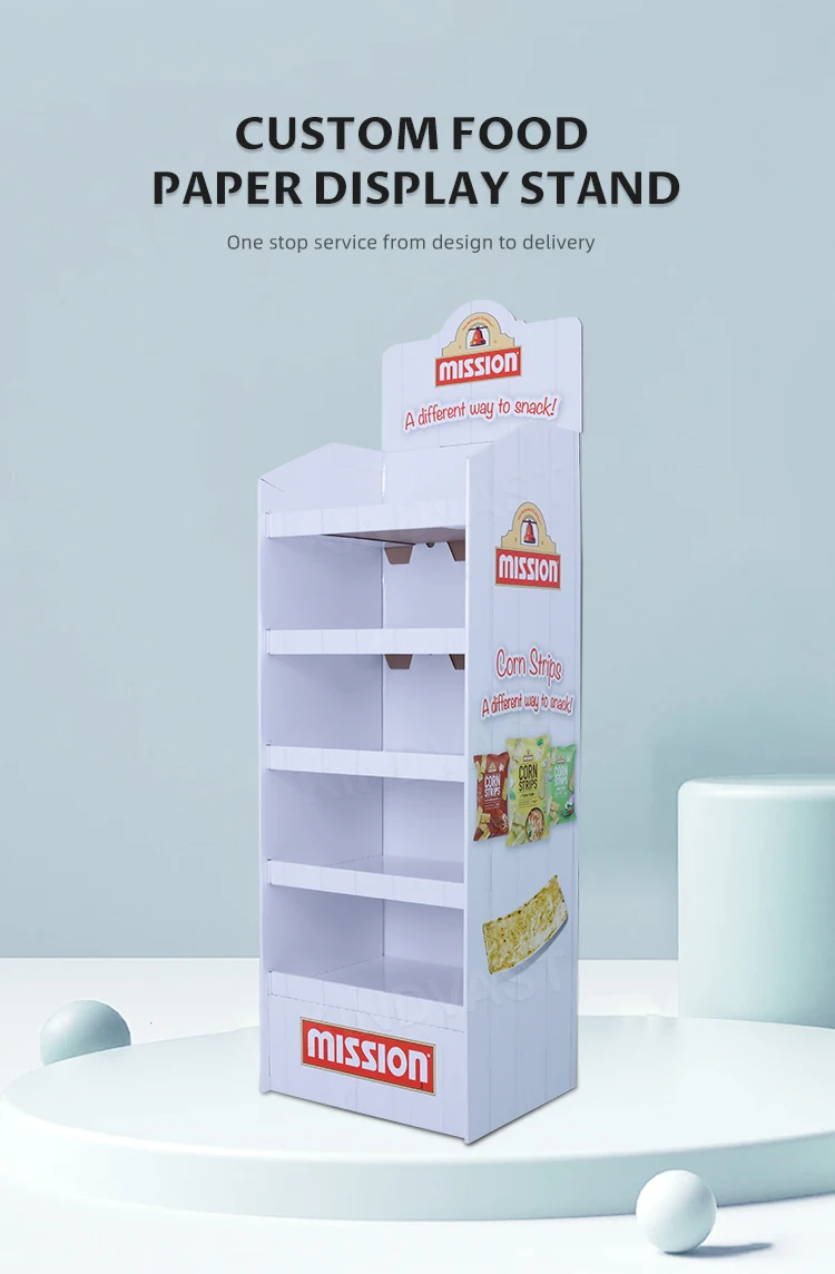 Customized Cardboard Snacks Potato Chips Display Rack Free Samples