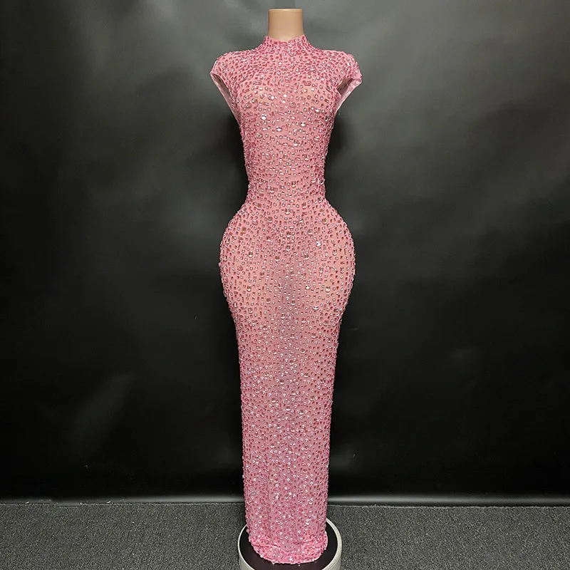 Shop Our Novance Y2507-G Pink Club Dress with Diamond Details