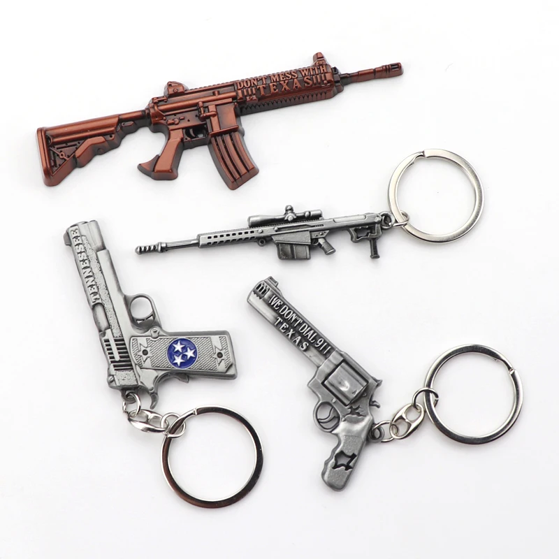新しいデザイン特別ギフト亜鉛合金材料金属銃キーホルダーお土産