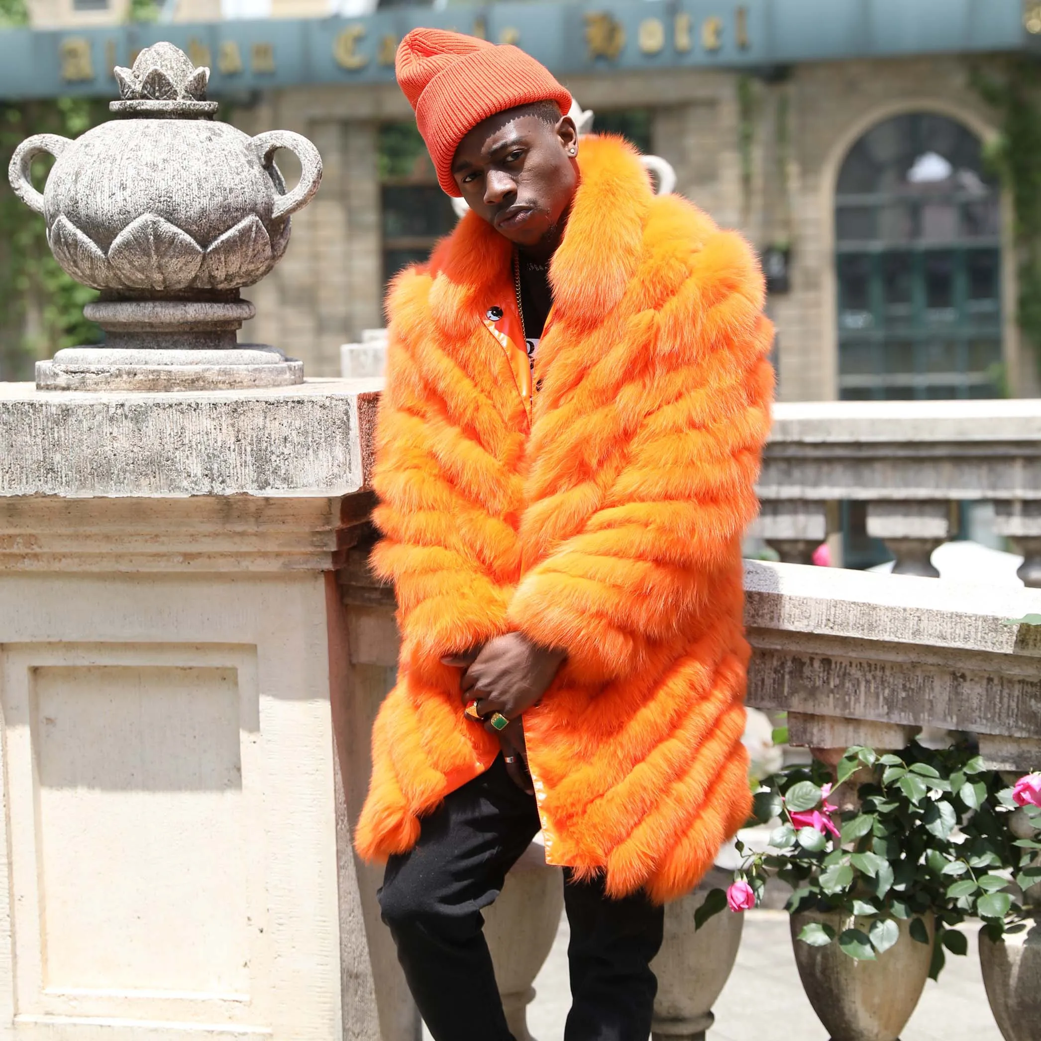 Men's Winter Real Fox Fur Reversible Jacket - Elegant & Warm