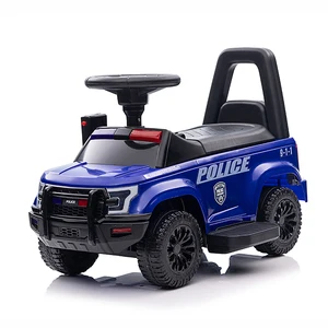 QS993D 6V Battery Powered Small Plastic Police Car Ride-on Toy for 2-4 Years 4 Wheels