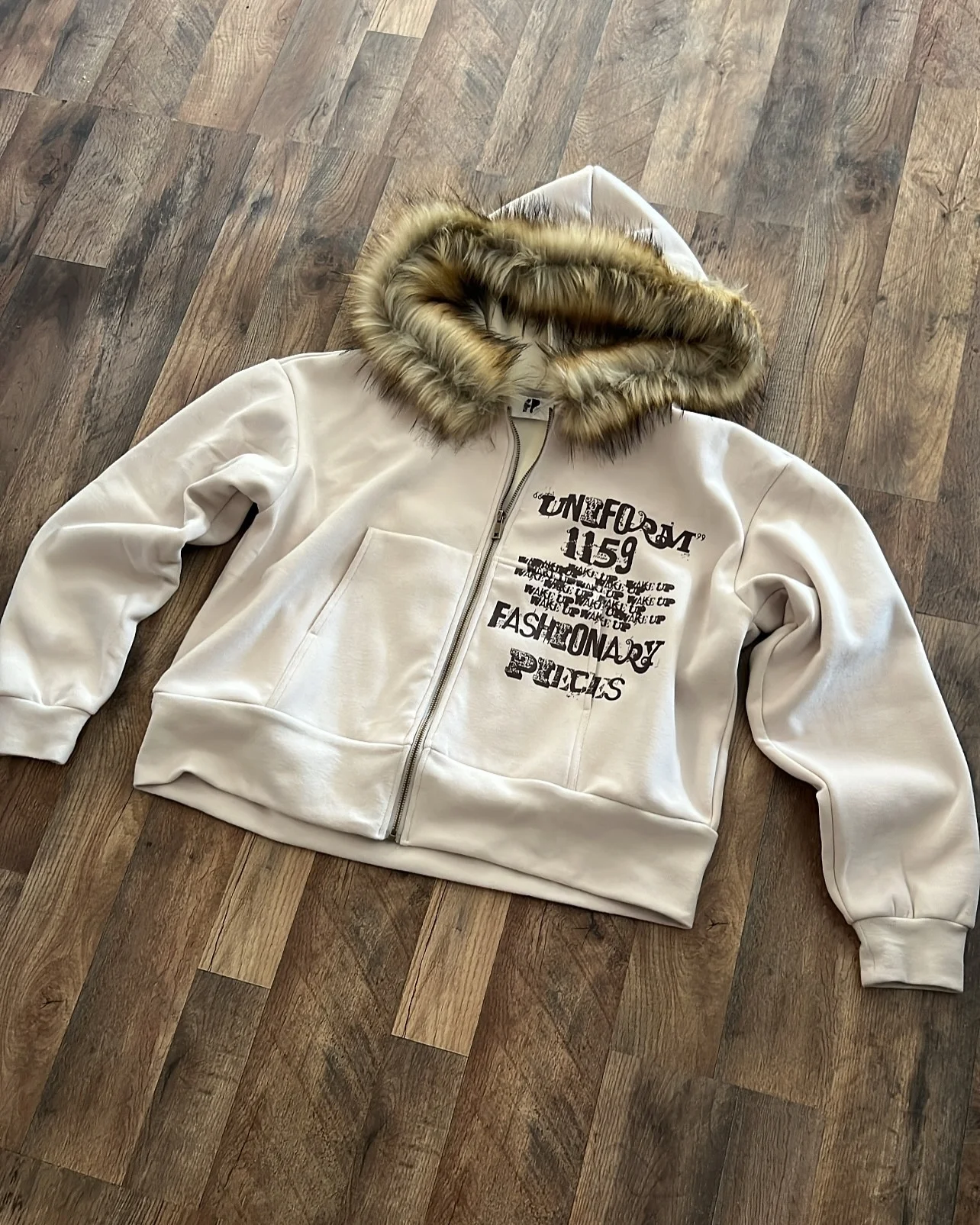 Customized Winter Fleece 500GSM Heavy Cotton Thick Oversized French Terry Zip up Dtg Screen Printing Faux Fur Hood Hoodies Men gallery 2