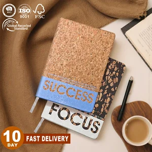Green Office Eco Journal Custom Print A5 Cork Material Coffee Grounds Cover Line Dot Grid Planner Notebook With Soy Ink Printing