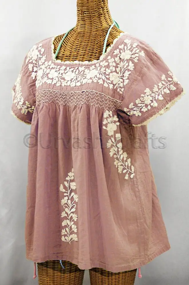 New Model Blouse Hand Embroidered Short Sleeve Bohemian Womens Designers Blouses 2019