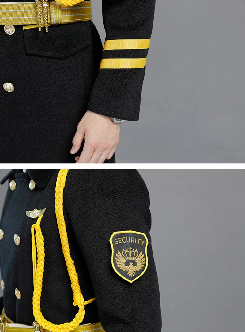 Winter Security Guard Uniform Overcoat Unisex Staff Woolen Coat ...