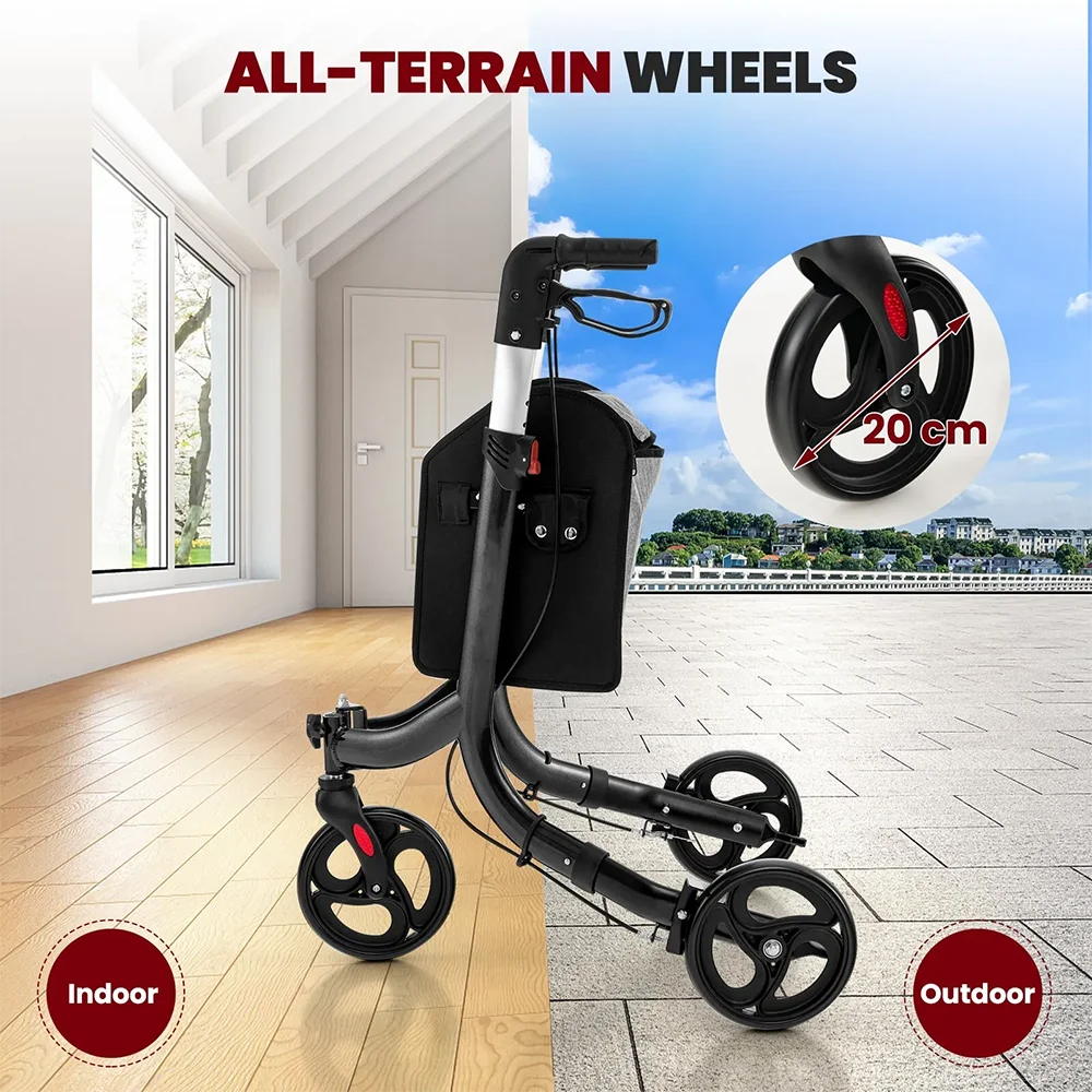 product lightweight portable folding wheeled walker disability products stroke recovery equipment walking for adults with seat-7