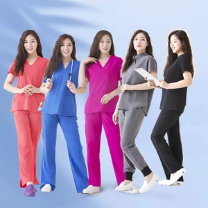 Medical Supplies Manufacturer Hospital Doctor Uniforms Hospital Gown  Surgical Gown Stretch Nurse Uniform Set