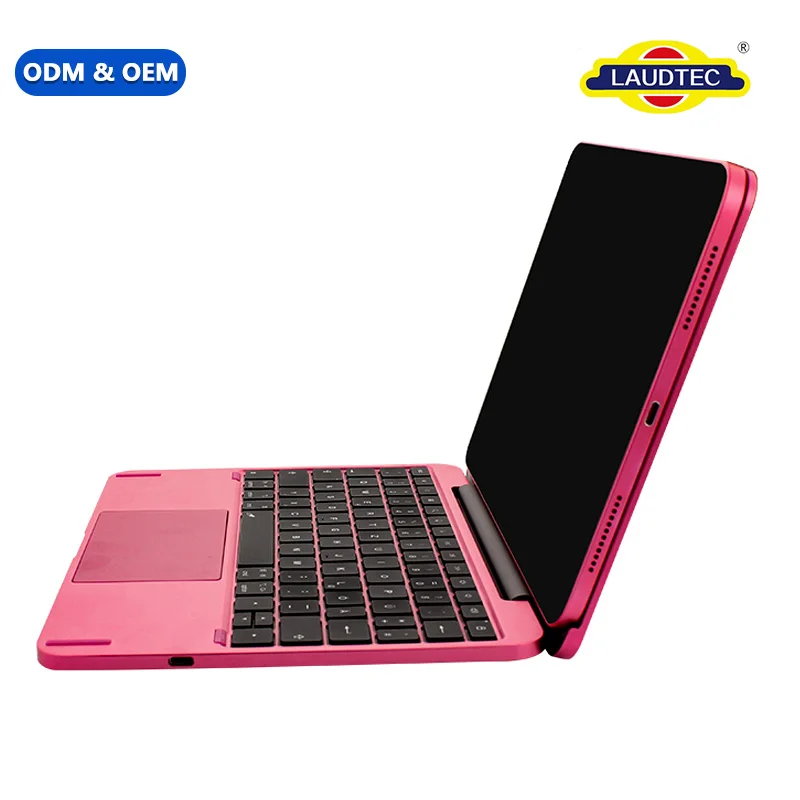Teclado mágico de aluminio OEM/ODM con superficie táctil de cristal con sensación de piel y conector inteligente; teclas silenciosas para iPad Air de 11 pulgadas (M2/M3/M4)