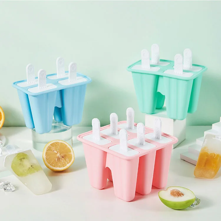 Ice Pop Molds BPA Free 12 Popsicle Molds Tray Food Grade Silicone Frozen Ice  Cream Maker 2PCS Blue&green 