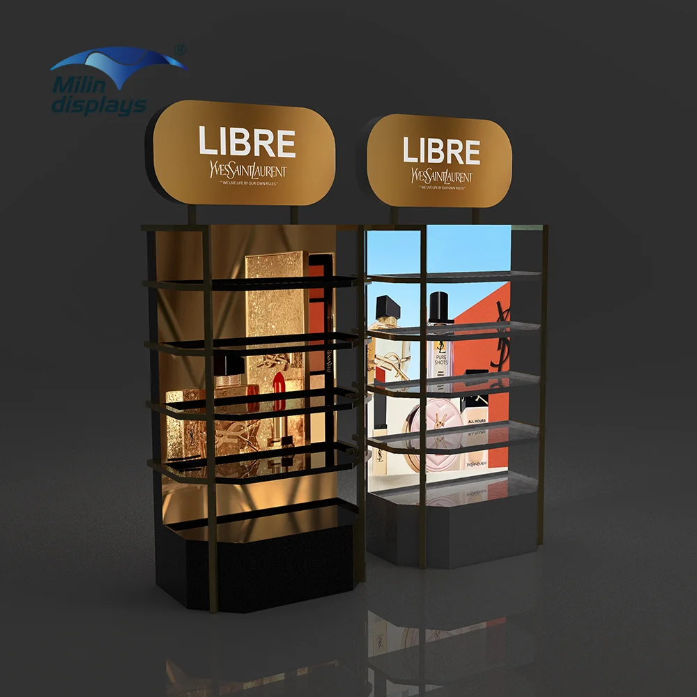 Custom Logo Print Small Goods Book Snack Chip Shelves Supermarket Shelf Advertise Display Rack Supermarket Shelves Display Stand