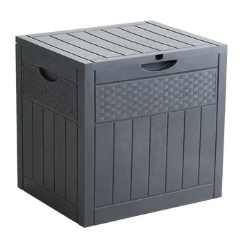 33 Gallon Resin Deck Box Waterproof Outdoor Storage with Padlock Indoor Outdoor Organization and Storage Container