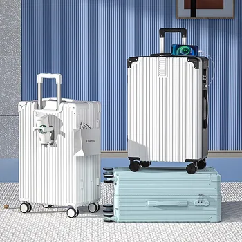 20-29 Inch Aluminum Frame Trolley Case Universal Spinner Wheels Fashionable TSA Password for Male Female Students Large Capacity