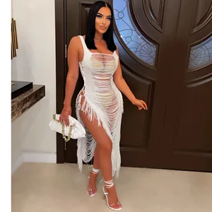 New Arrival Summer Season Tassel Sexy Yarn Crochet Cover up Crochet Coverup