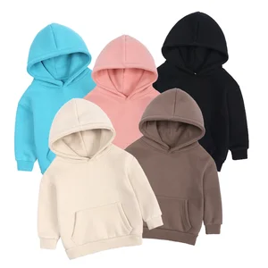 Soft 100% Cotton Solid Color Hooded Boys' Sweatshirt - Long Sleeve for 2-12 Years