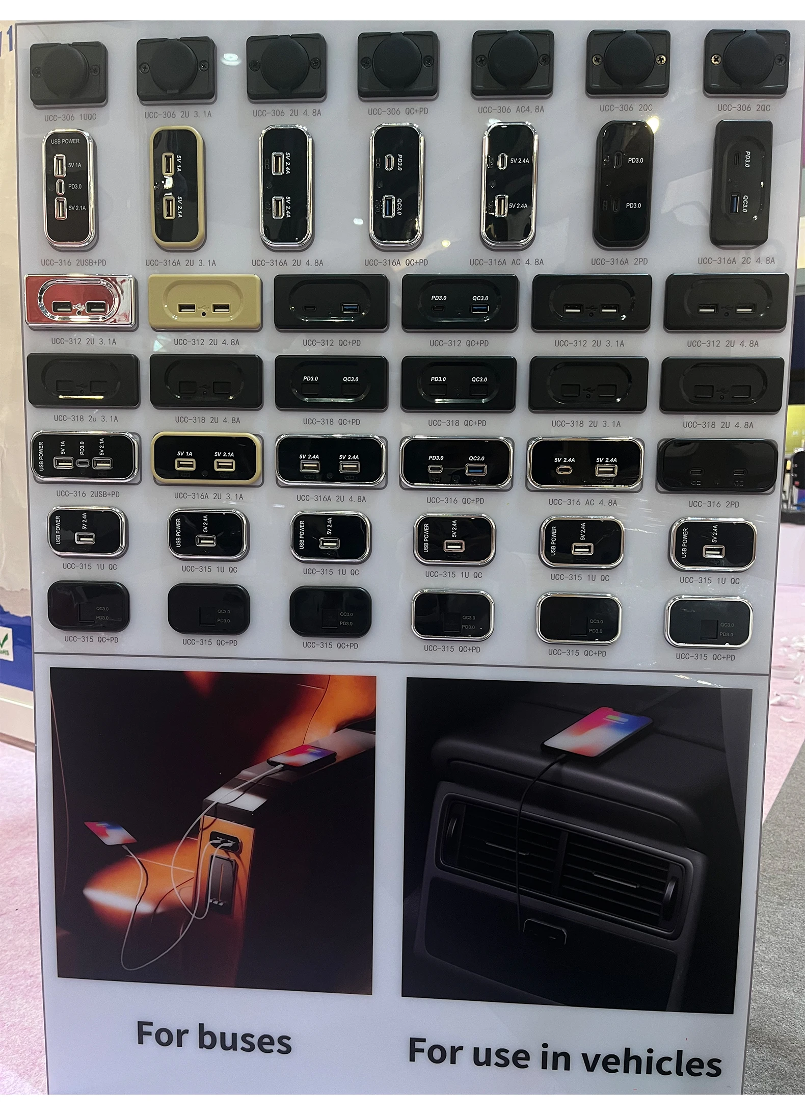 2 Usb Ports Qc 3.0 And Type C Pd 2 Usb Port Bus Car Usb Charger Socket