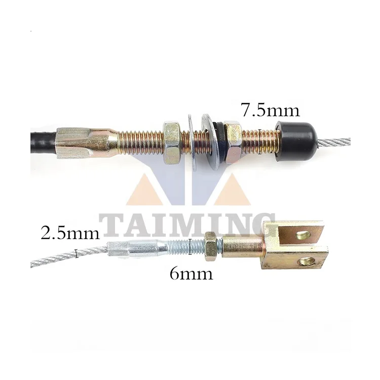 TEM Manual Excavator Hand Throttle Control Cable Excavator Parts Accelerator Cable for Excavator Engine
