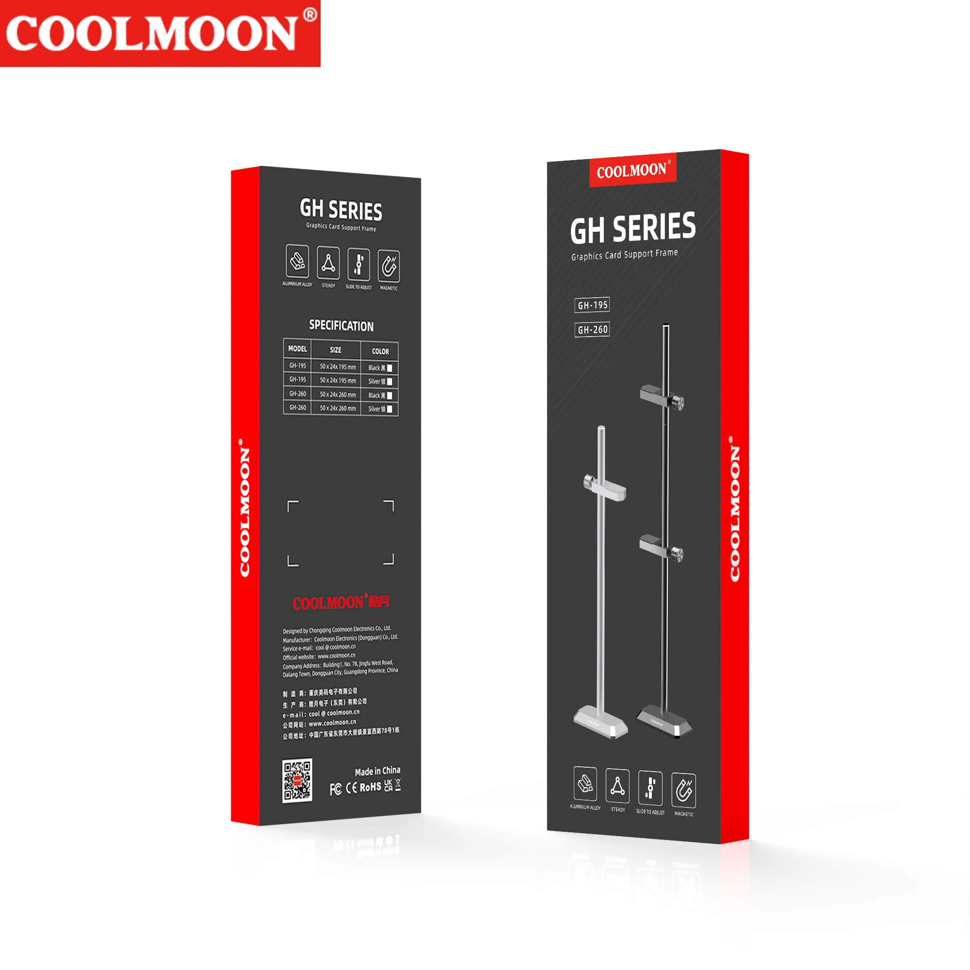 COOLMOON GPU Support - Durable & Adjustable Graphics Card Riser