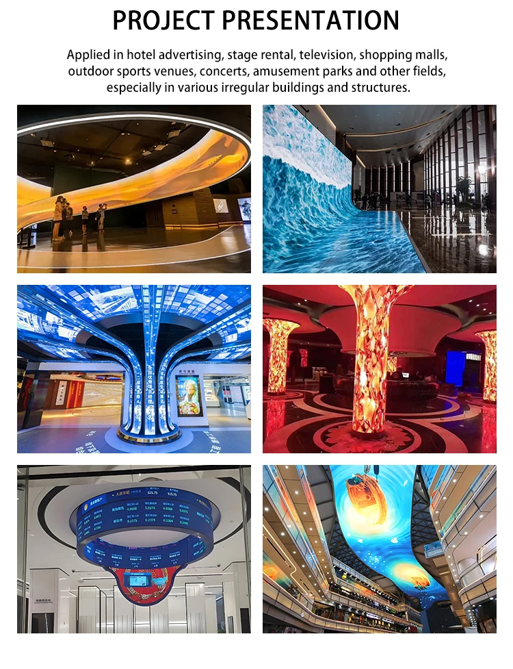 Indoor Flexible Cylindrical 4K P2.5 Led Column Custom Curved Advertising LED Screen Led Wall 3