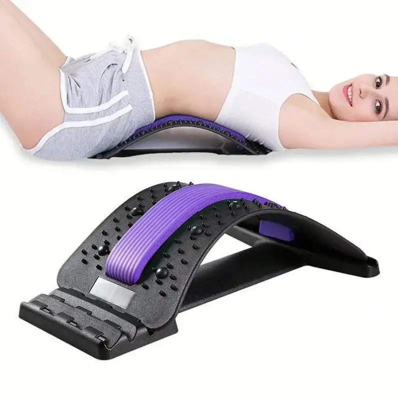 New 4 Level Neck Stretcher Massage Apparatus Magnetotherapy Back Stretch Massager Tool Lumbar Cervical Spine Support Pain Relief