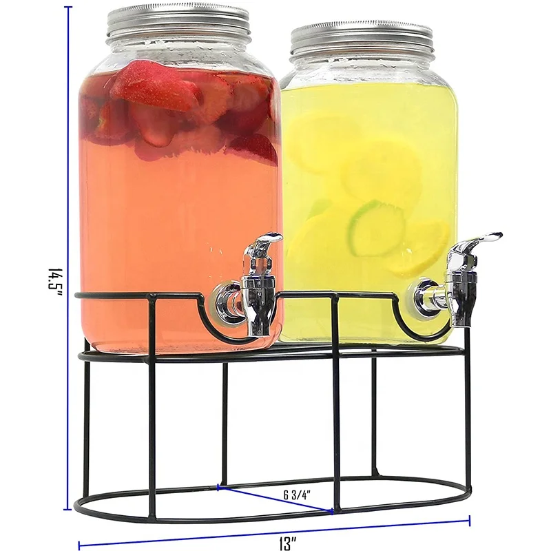 Plastic Drink Dispenser for Parties - Plastic Jar Beverage Dispenser with Leak Free Spigot for Parties, Weddings, Sun Tea Jar, Lemonade & Laundry