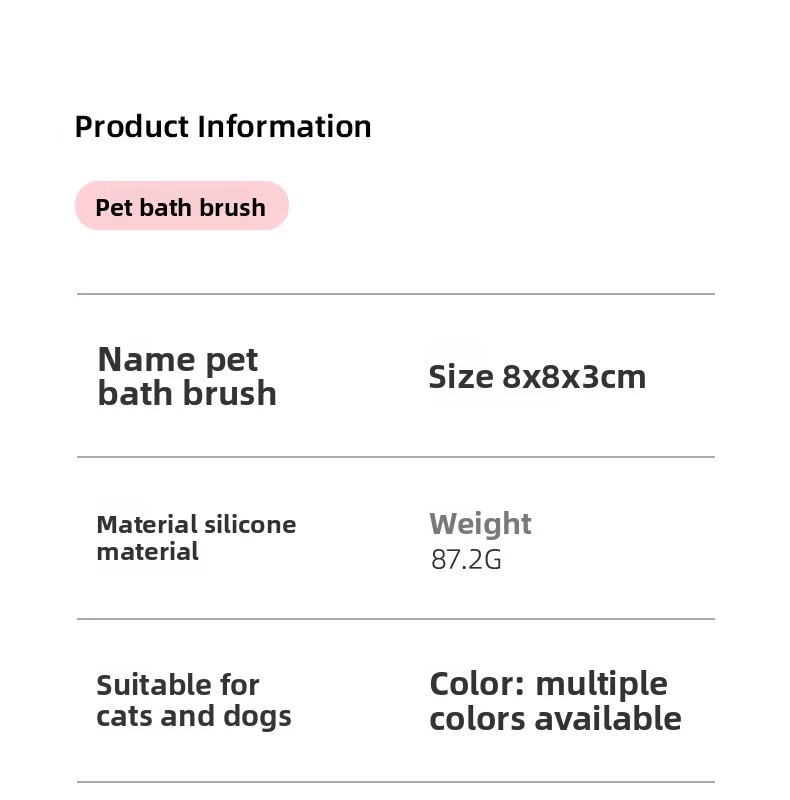 Silicone Pet Bath Brush for Dog Cleaning & Bathing for Cats and Animals Includes Massage and Grooming Features factory