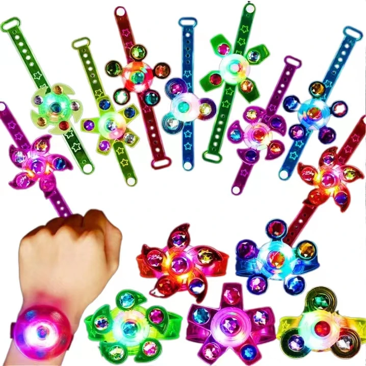 Дешевые детские светодиодные Мультяшные огни светящиеся в темноте детский светящийся наручный браслет с ручным вращением мягкий