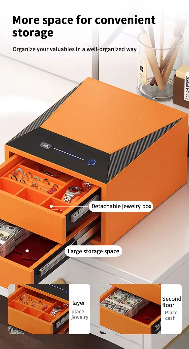 f2 1a ceqsafe smart premium jewelry box with fingerprint drawer electronic digital lock bedroom wardrobe safe-10