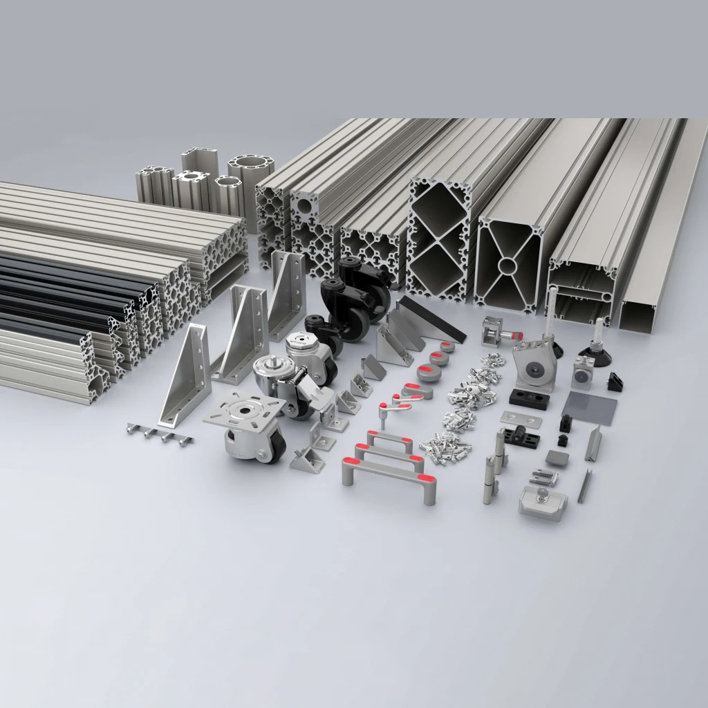 Högkvalitativ 6063 T5 aluminiumprofilerad produkt för maskinskydd, industriell ramkonstruktion