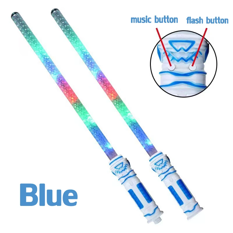 Светящиеся игрушки сабель пластиковый светодиодный музыкальный меч светящийся дуэль световой игрушка двойная головка