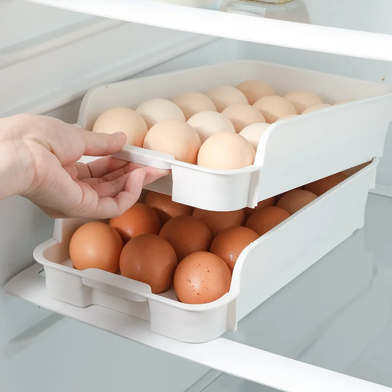 New creative can superimpose egg box refrigerator Drawer type fresh-keeping box egg storage box