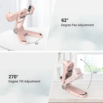 SmallRig Universal foldable Smartphone Holder for live-streaming vlogging interviews smartphone desktop stand detail image