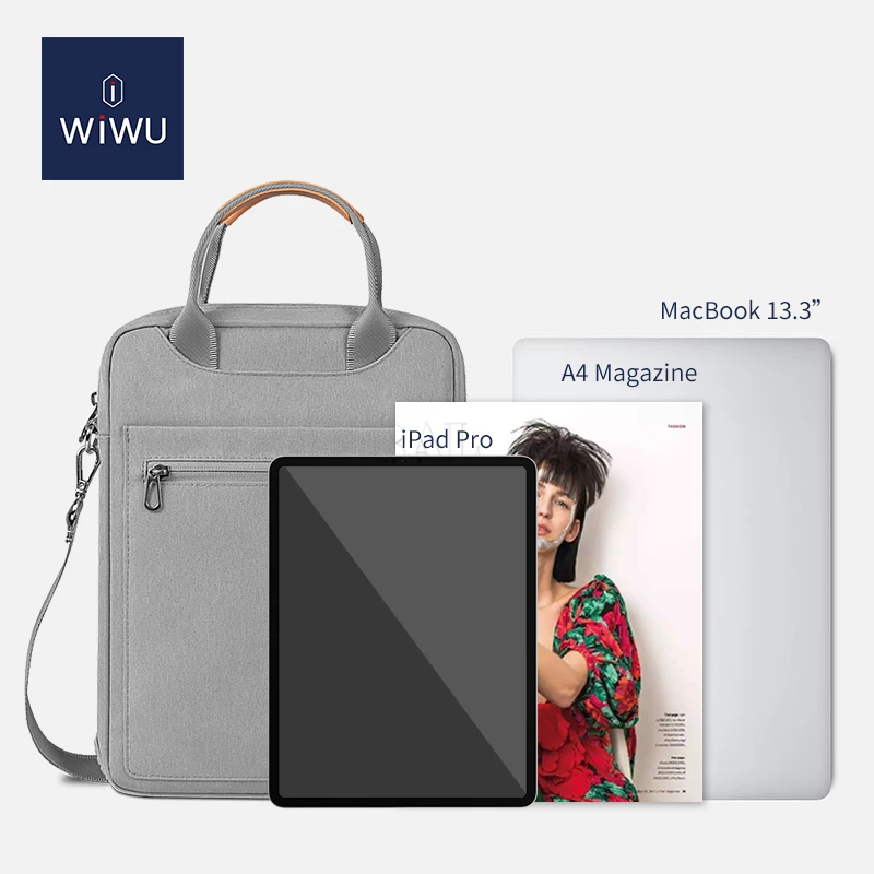 WiWU 11/12.9 Inch Waterproof Anti-Drop Tablet Bag Neoprene Laptop Sleeve Auxiliary Fur Lining Elastic Large Capacity Portability
