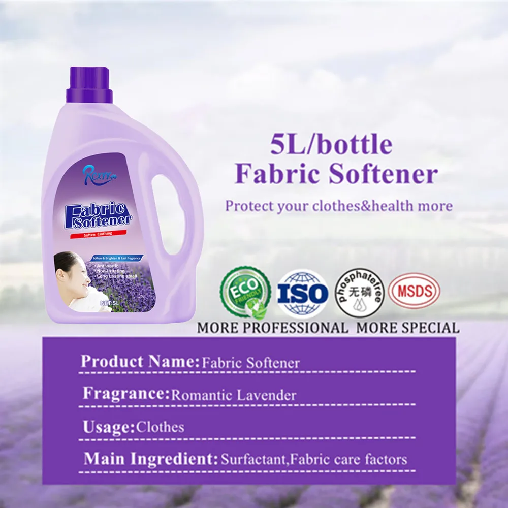 OEM Fabric Softener Conditioner Washing Clothes Liquid 5L Fabric Softener Laundry Detergent High Quality Lavender Fragrance
